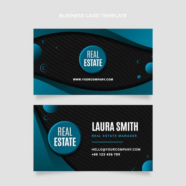 Gradient real estate horizontal business card