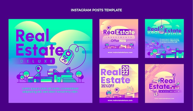 Gradient real estate instagram post