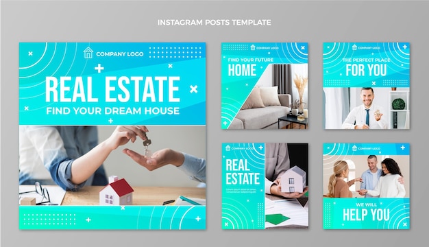 Gradient real estate instagram posts