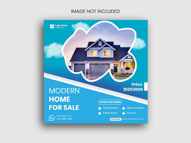 Gradient Real Estate Instagram Social media post and web banner design