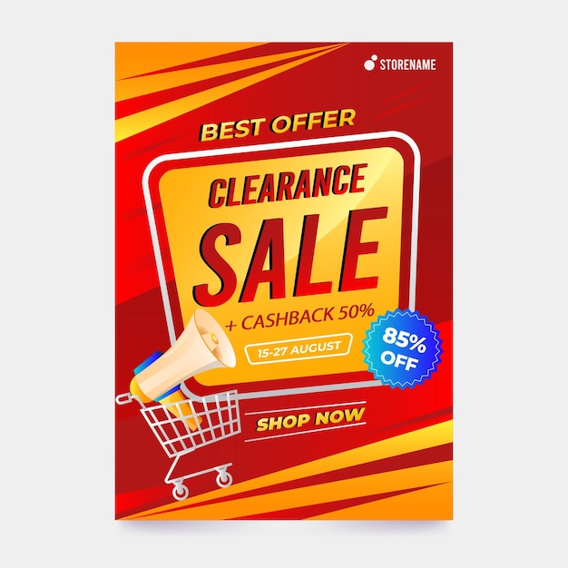 Gradient Realistic Clearance Sale Poster Template