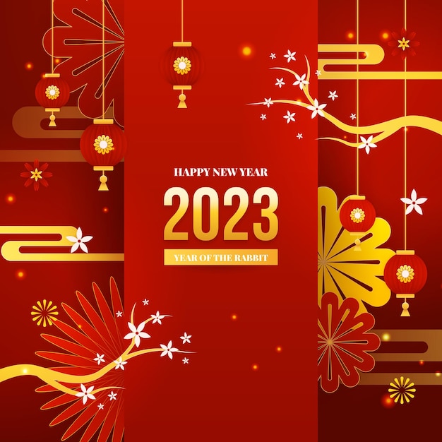 Gradient red Chinese new year background