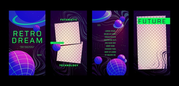 Gradient retro futuristic instagram stories