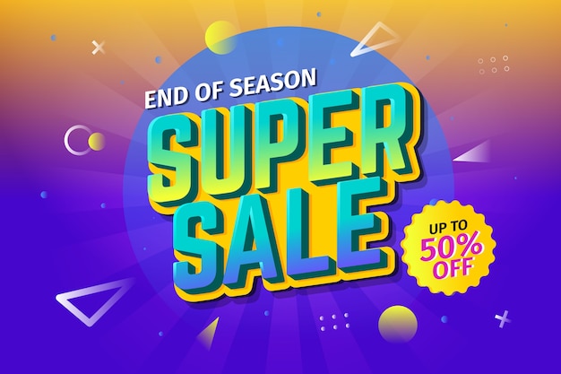 Gradient retro super sale background