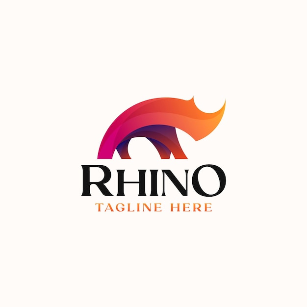 Gradient Rhino Logo Template   Logo Isolated 