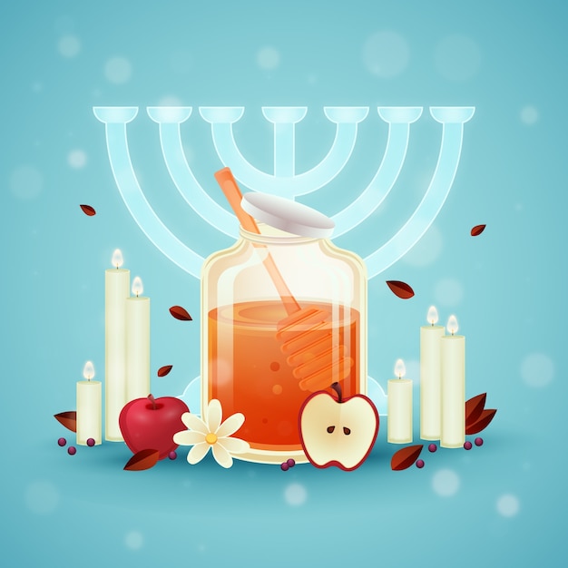 Gradient rosh hashanah illustration