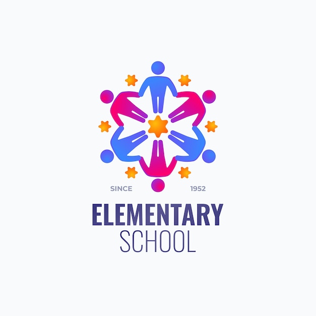 Gradient school logo design template