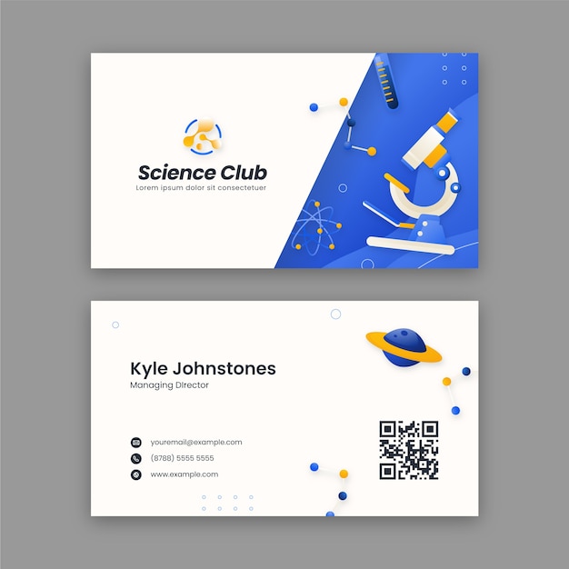 Gradient science business card template