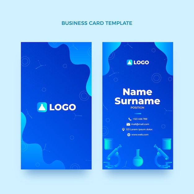 Gradient science vertical business card