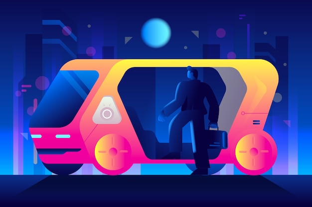 Gradient self driving car illustration