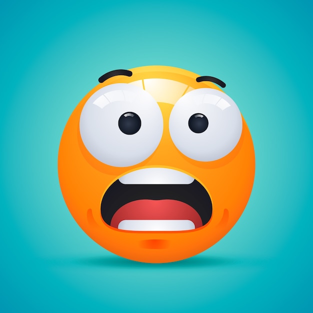 Gradient shocked emoji illustration