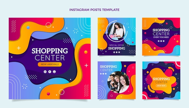 Gradient shopping center instagram posts