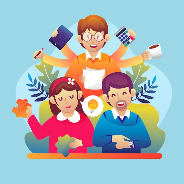 Gradient soft skills illustration