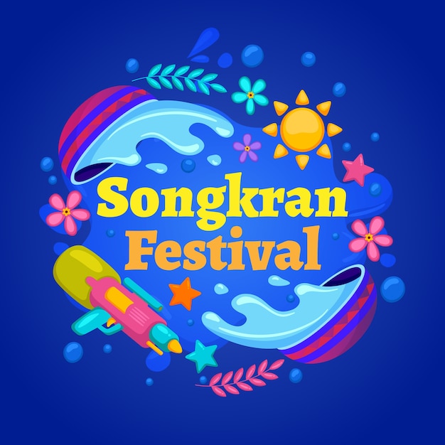 Gradient songkran illustration