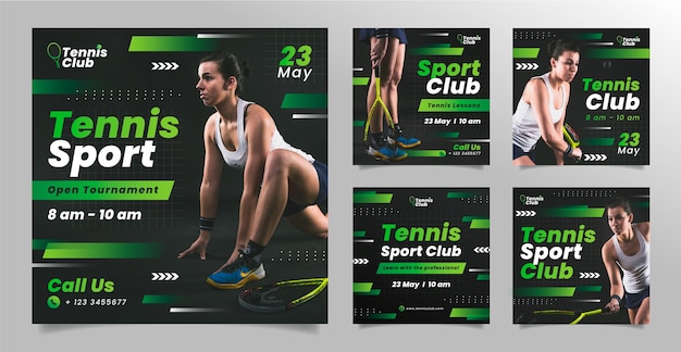 Vector gradient sport club template design