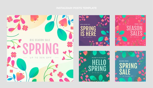 Gradient spring instagram posts collection