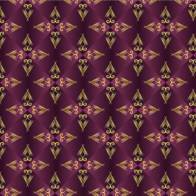 gradient square pattern with golden flower designs vector