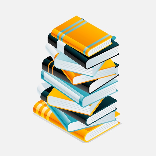 Gradient stack of books illustration