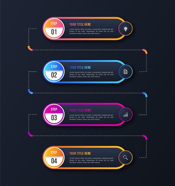 Gradient steps infographic template