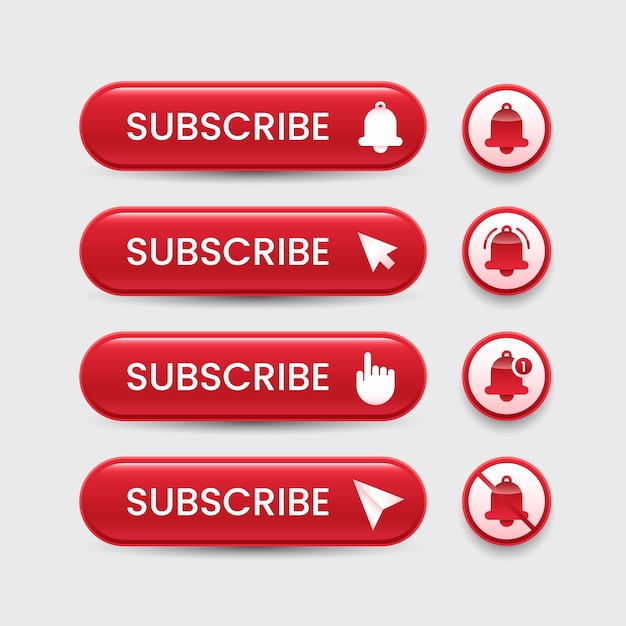 Gradient subscribe button set