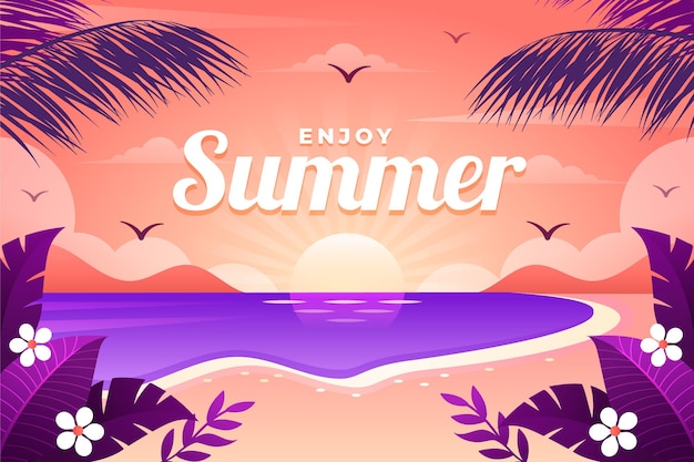 Gradient summer illustration