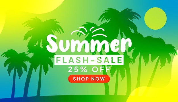 Gradient summer sale banner template