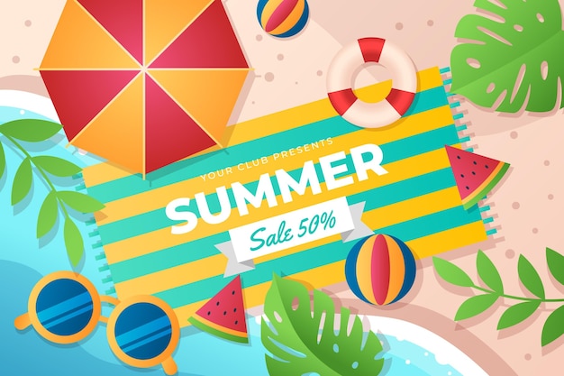 Gradient summer sale illustration