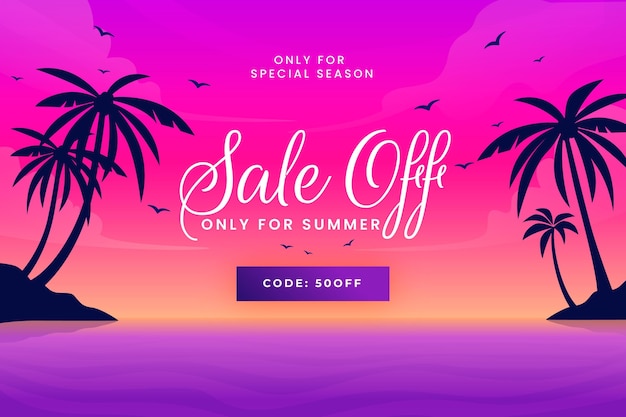 Gradient summer sale illustration