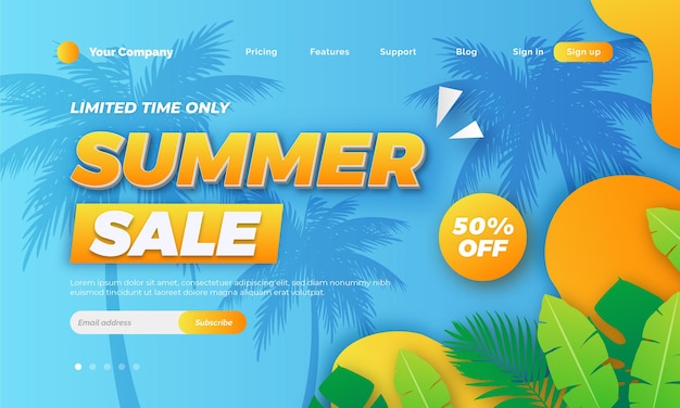 Gradient Summer Sale Landing Page Design