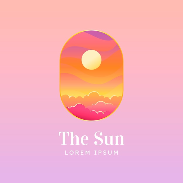 Gradient sun logo design