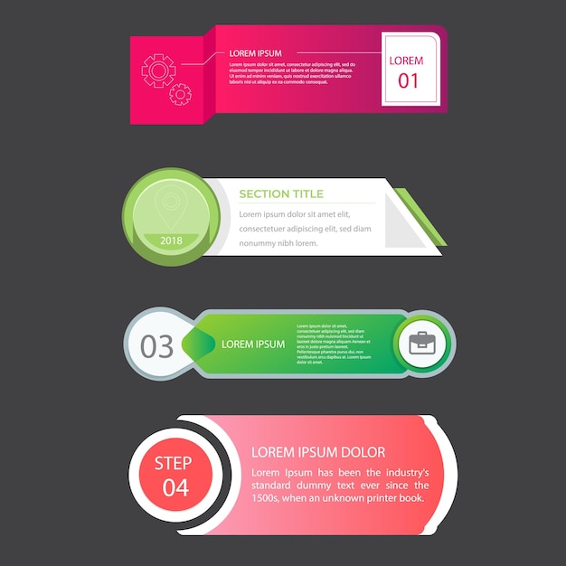 Vector gradient table of contents infographic vector