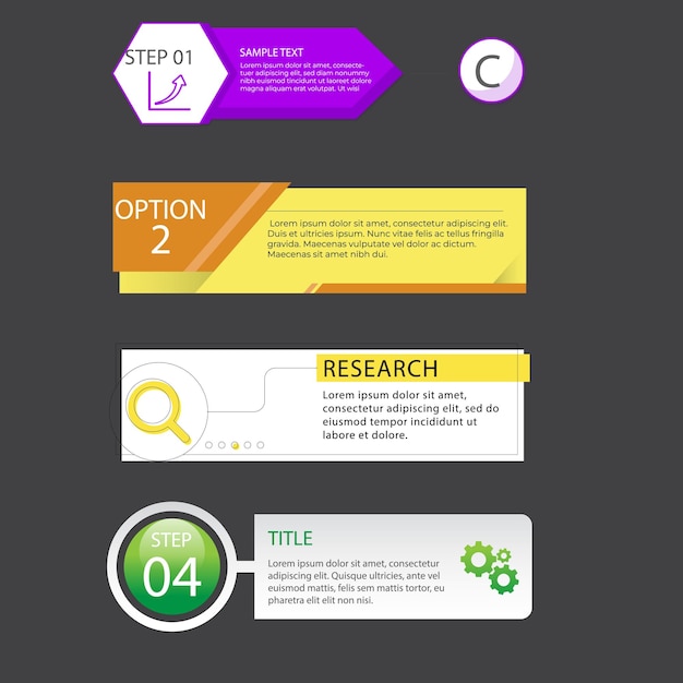 Vector gradient table of contents infographic vector