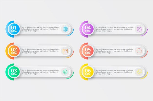 Vector gradient table of contents infographic