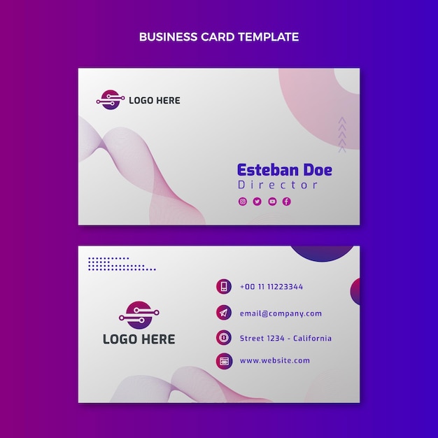 Gradient technology horizontal business card