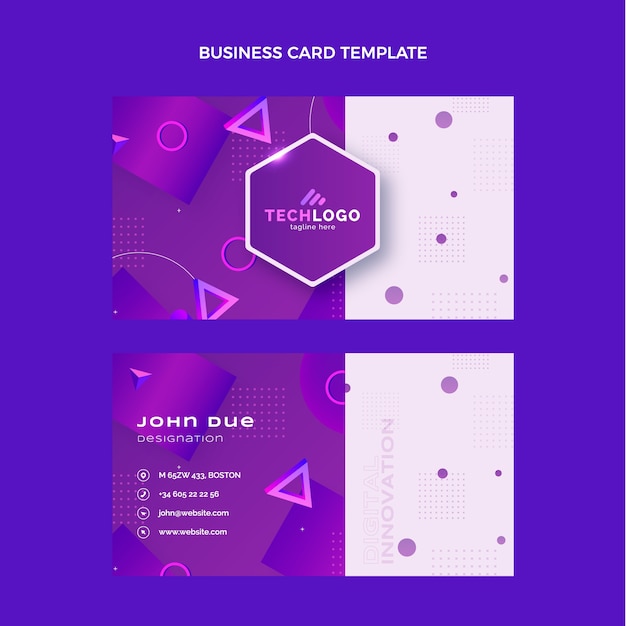 Gradient technology horizontal business card