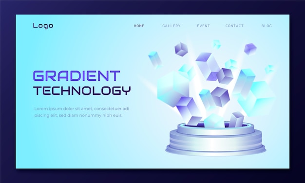 Gradient technology landing page template