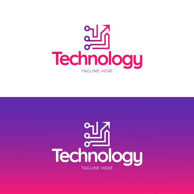 Gradient technology logo template collection