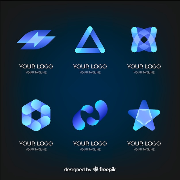 Gradient technology logo template collection