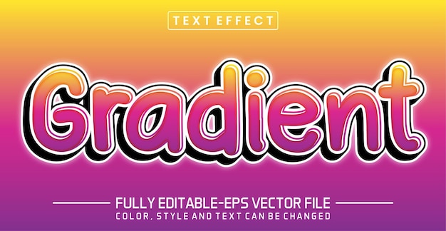 Gradient text style effect editable