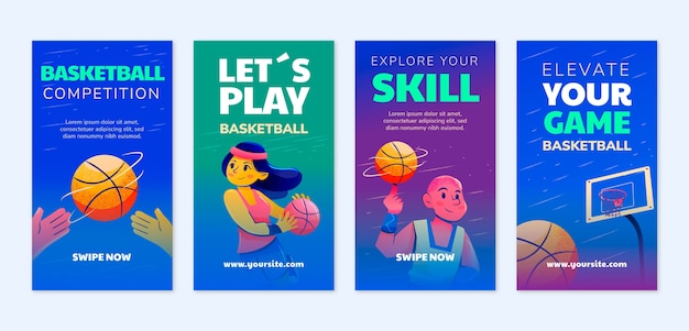 Gradient texture basketball instagram stories