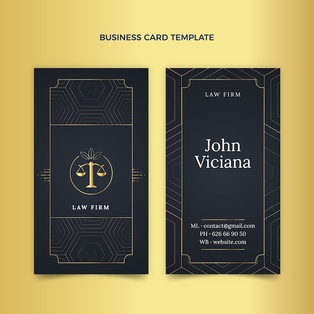 Gradient texture law firm vertical business card