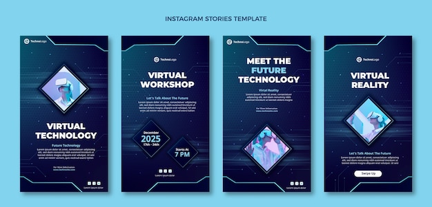 Gradient texture technology instagram stories