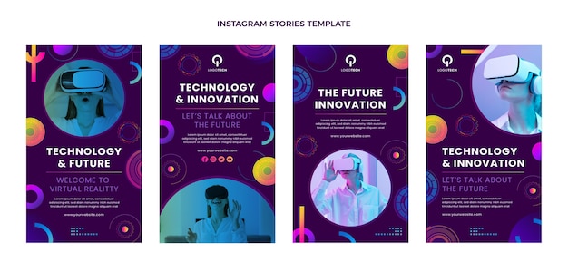 Gradient texture technology instagram stories