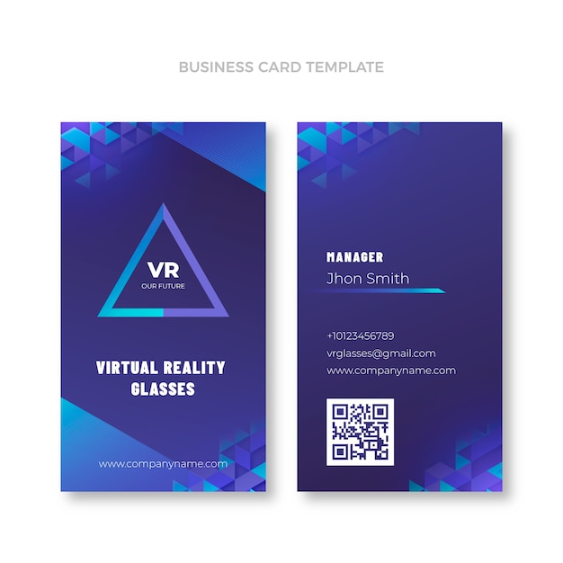 Gradient texture technology vertical business card