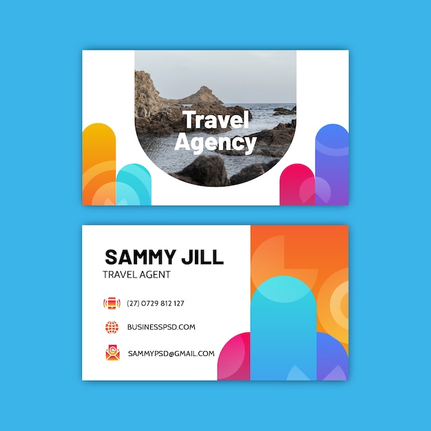 Gradient travel agency design template