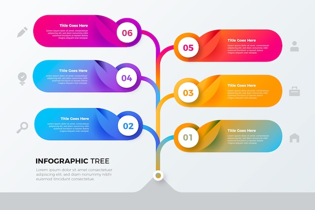 Gradient tree infographic design