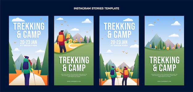 Gradient trekking instagram stories