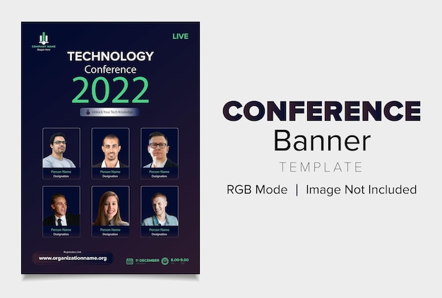 Gradient type conference banner template