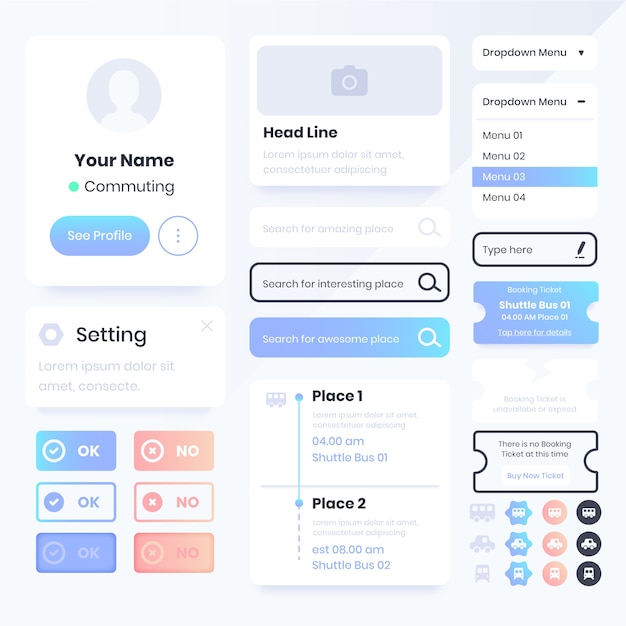 Gradient ui kit collection