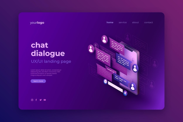 Gradient ui/ux landing page template